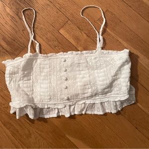 Large white American Eagle crop tank top